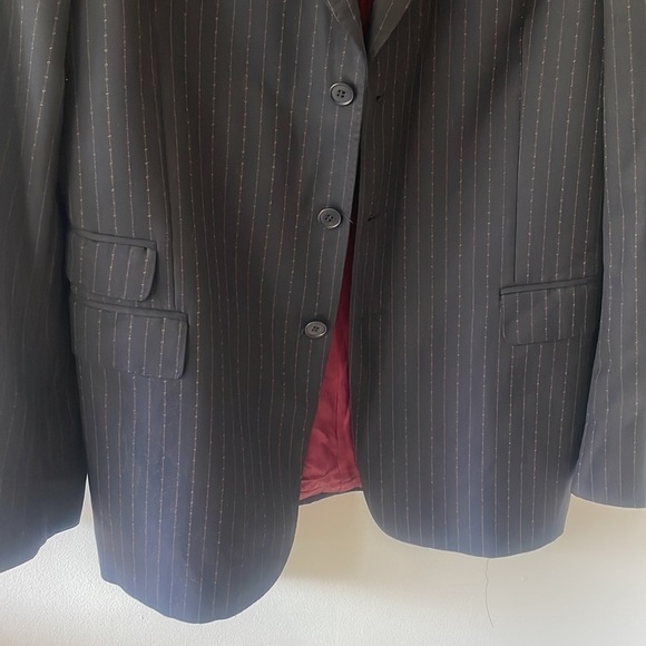 Paul Smith Wool Black PinStriped Blazer 44L - Picture 12 of 14